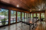 Large screened porch with table-tennis